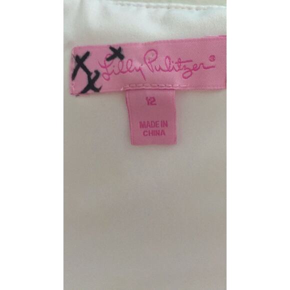 Lilly Pulitzer Strapless Metallic Gold White Stripe Beautiful Dress Sz.12 - Picture 5 of 5